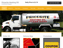 Tablet Screenshot of priceriteheatingoil.com
